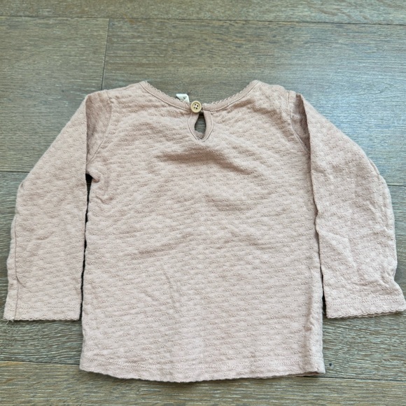 Quincy Mae Pointelle Long Sleeve Set in Blush Pink | size 12-18M - Picture 4 of 5
